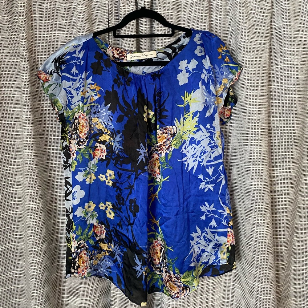 Anthro Silk Floral Blouse